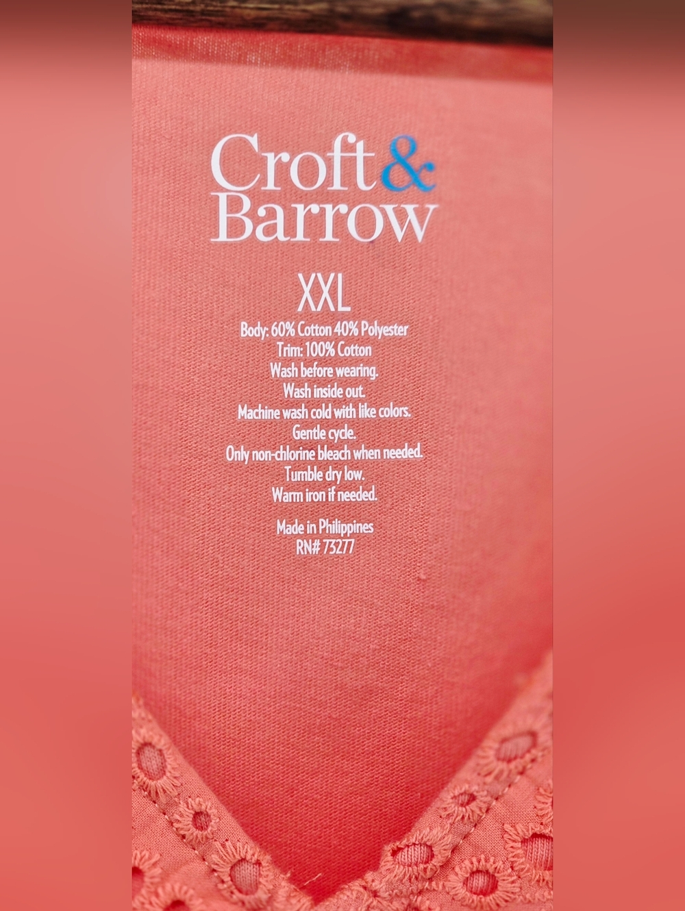 Croft & Barrow Coral Embroidered Tiered Boho Cottagecore Casual Dress - Size XXL - Picture 8 of 15